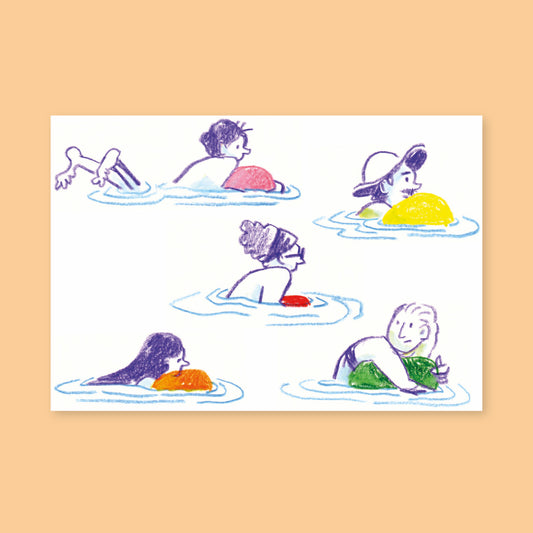Meret Glausen - Postkarte "Rheinschwumm 2"