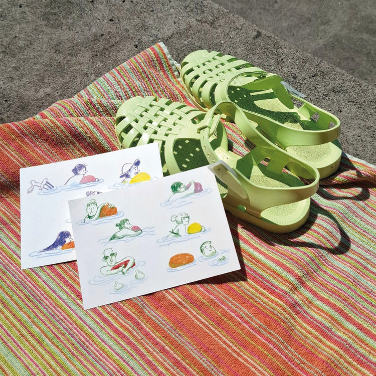 Meret Glausen - Postkarte "Rheinschwumm 2"