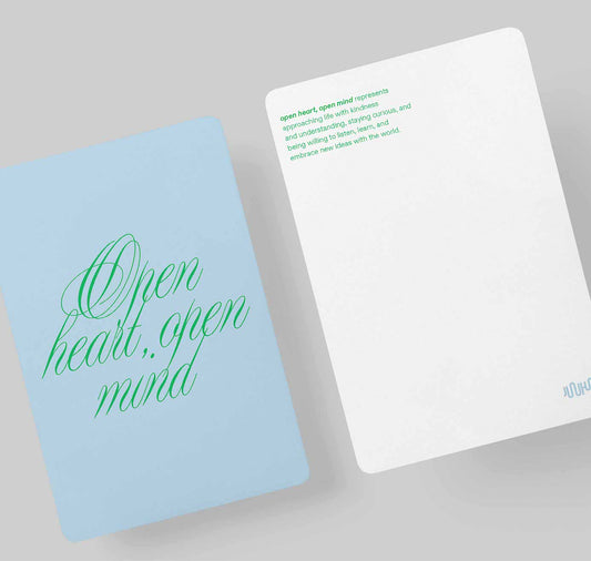 Juuhulia - Karte "Open heart, open mind"