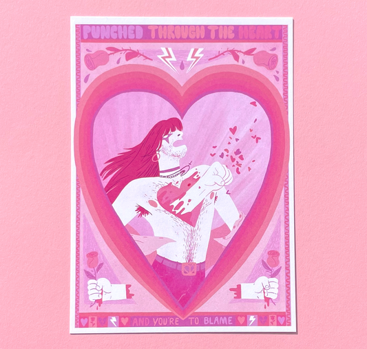 Sarah Rothenberger - Postkarte "Punched Through The Heart"