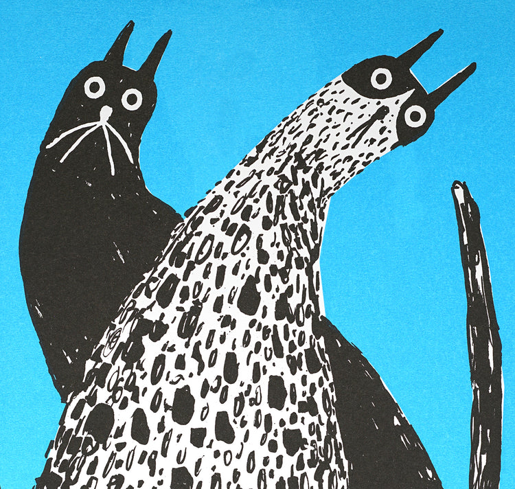 Anna-Lisa Schneeberger - Plakat "Katzen blau 1"