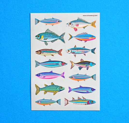 Anna-Lisa Schneeberger - Stickerbogen "14 Fische“