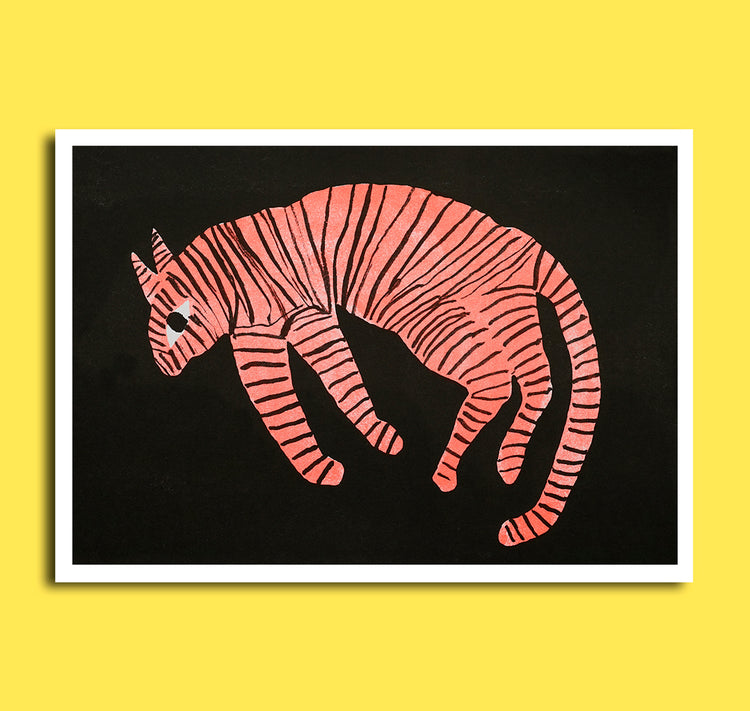 Anna-Lisa Schneeberger - Plakat "Tigerkatze" (Neon Orange)