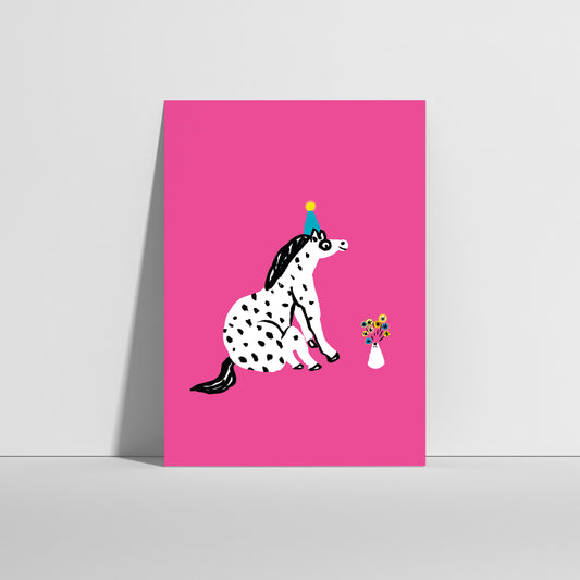 Anna-Lisa Schneeberger - Postkarte "Pony mit Vulkan"