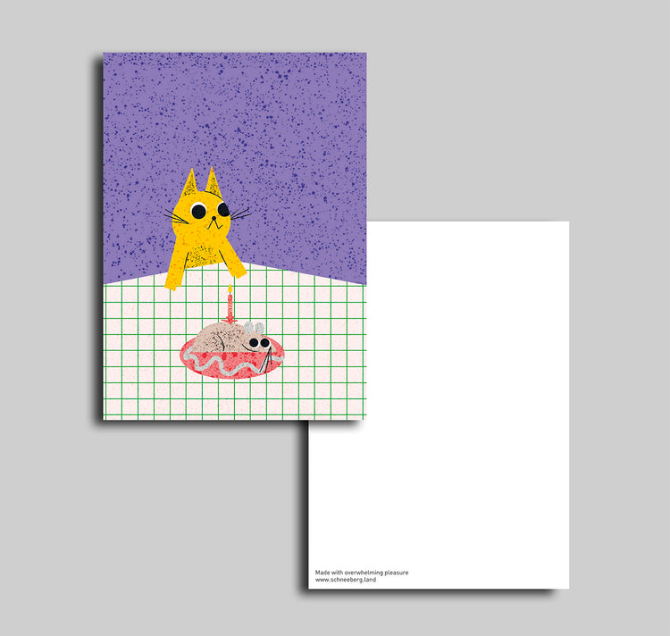 Anna-Lisa Schneeberger - Cartolina "Gatto con torta"