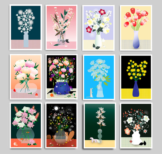 Anna-Lisa Schneeberger - Postkartenset "Blumenabo"