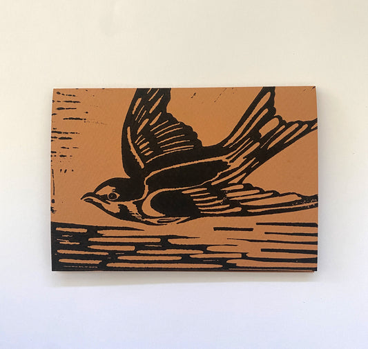 GINNY - Biglietto "Rondine Linoleografia"