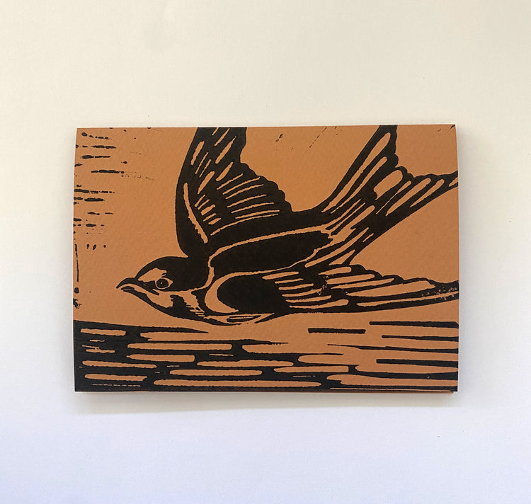 GINNY - Biglietto "Rondine Linoleografia"