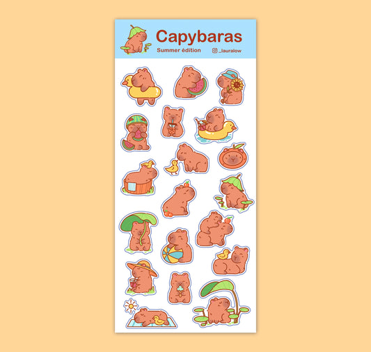 Laura LOW - Stickersheet "Capy Summer"
