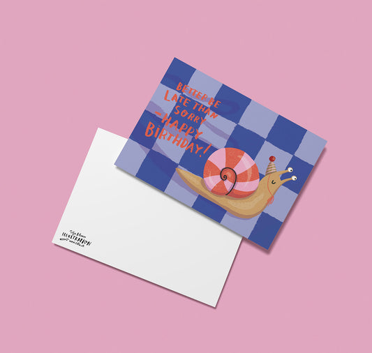 Silja Elsener - Karte "Better be late than sorry"