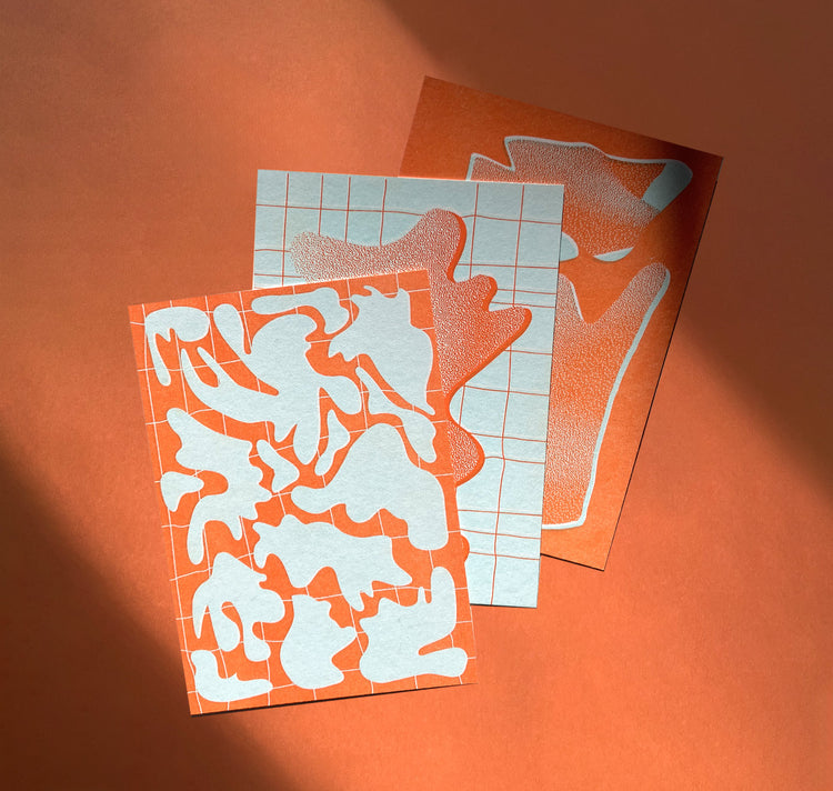 Studio Quarz - Cardset "Riso-Prise" (orange/mint)