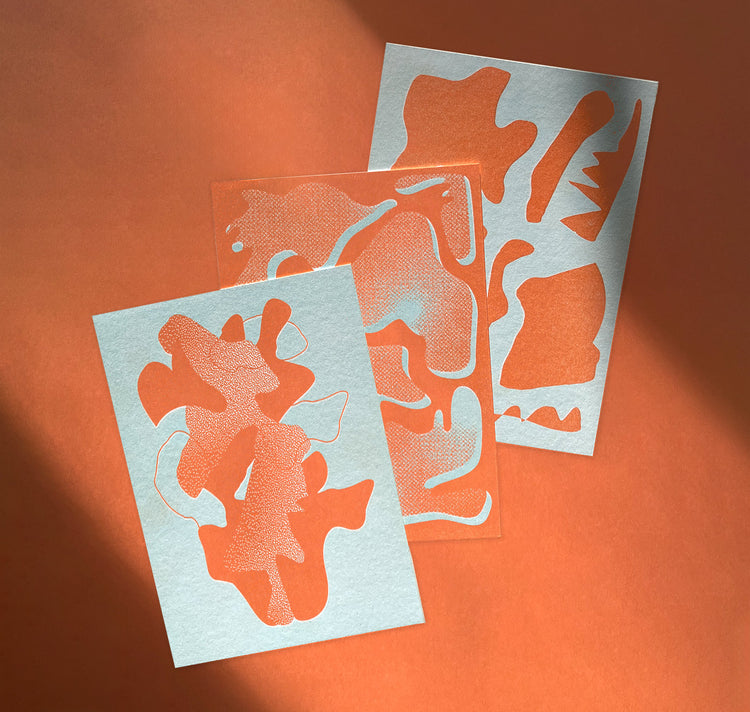 Studio Quarz - Cardset "Riso-Prise" (orange/mint)