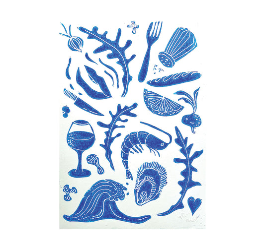 Anne Treichel - Plakat "French-Food" (blue)