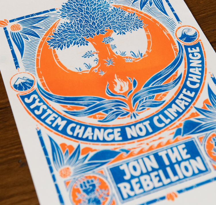 Hyperraumverlag - Plakat "System Change Not Climate Change 2"