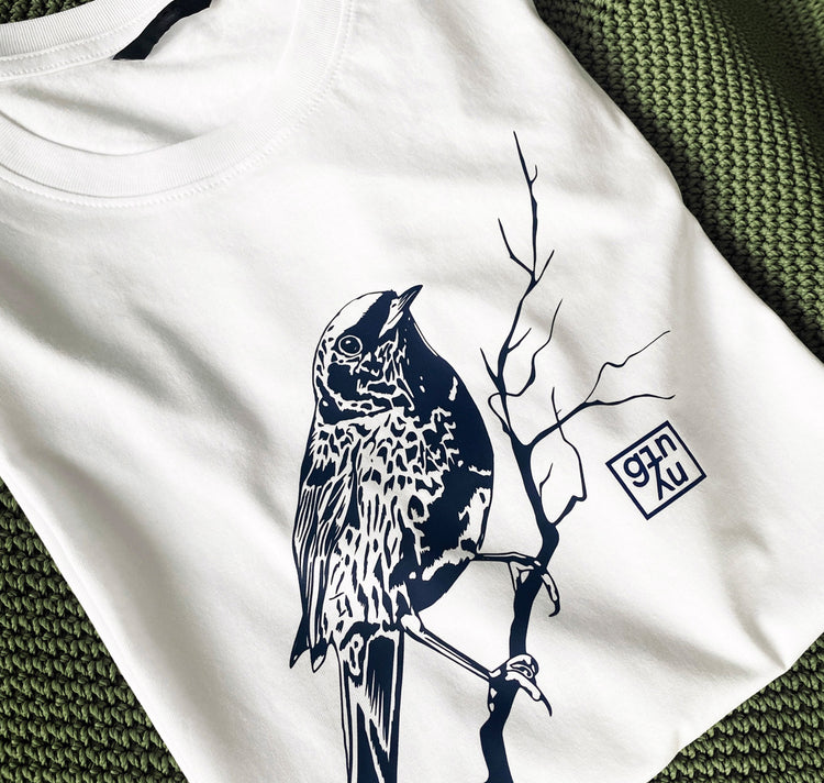 GINNY - Unikat T-Shirt Herren „Bird“ (M)