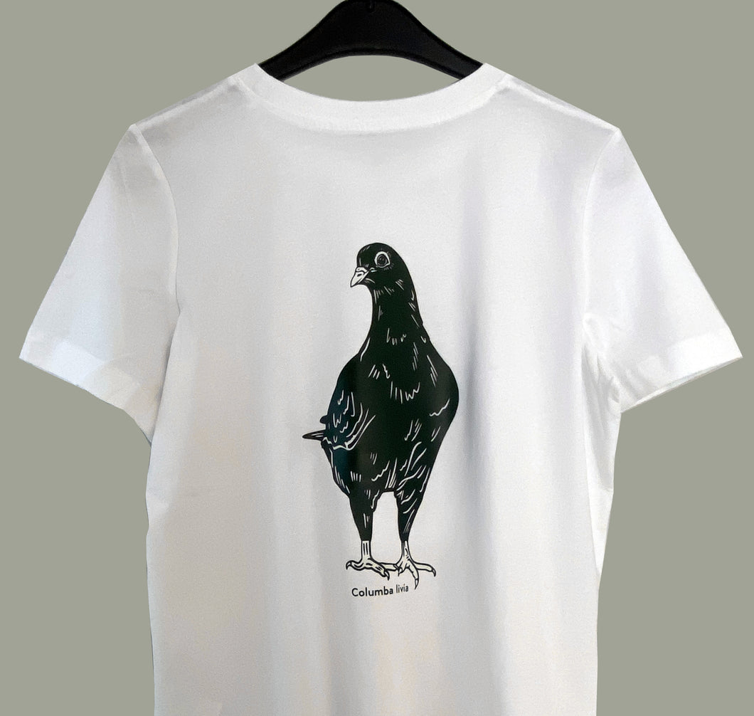 GINNY - Unikat T-Shirt „Die Felsentaube“ für Frauen (M)