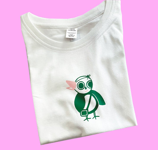 GINNY - Unikat T-Shirt "Vogelmannli“ für Kinder (Grösse 110-116)