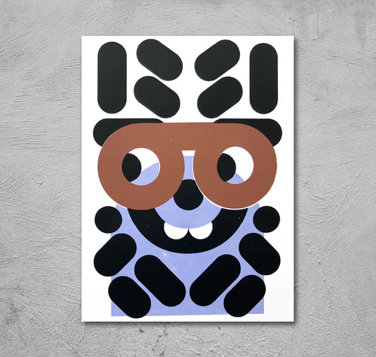 aleli - Karte "Brille" (braun)