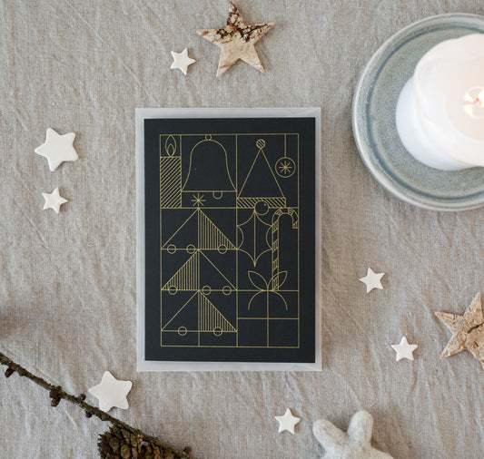 atelier gianna - Karte "Graphic Christmas" (Gold)