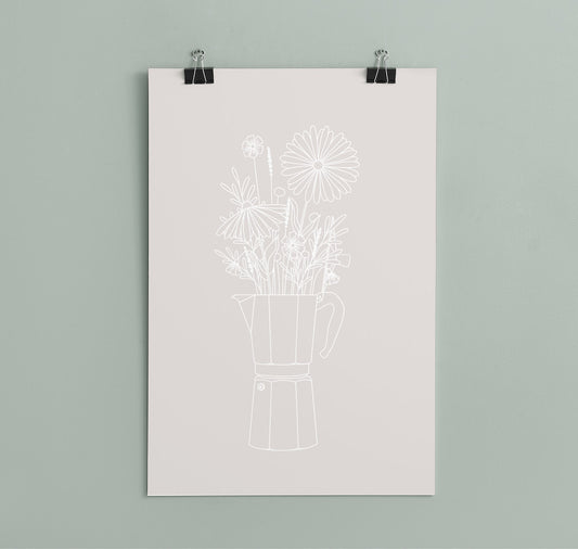 atelier gianna - Plakat "Bialetti" (hellgrau)