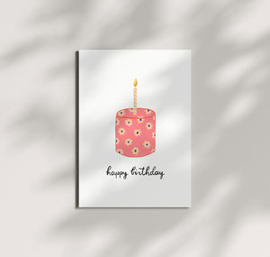 Pomba - Postkarte "birthday cake floral pink"