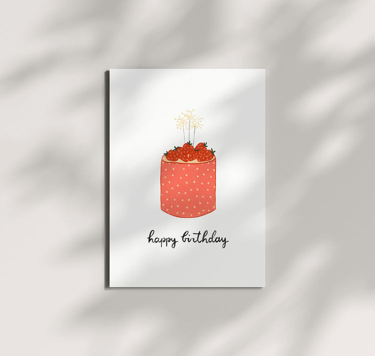 Pomba - Postkarte "strawberry cake"