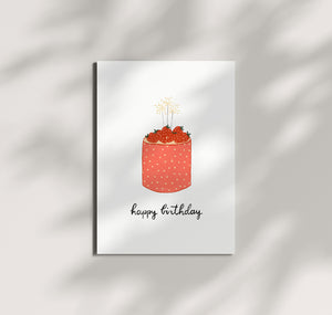 Pomba - Karte "birthday cake strawberry"