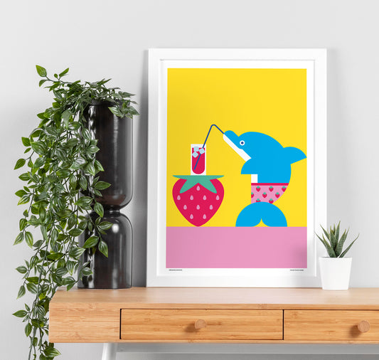 design di chantal kocher - poster "Drinking Dolphin"