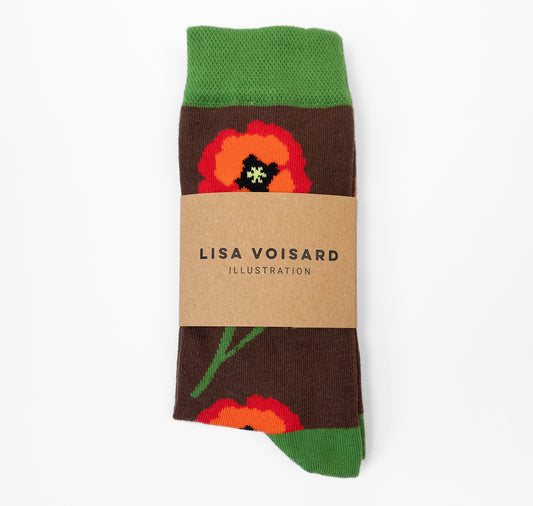 Lisa Voisard - Socken "Mohnblume"