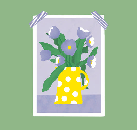 estheticgoods - Cartolina "Vaso di fiori punteggiato"