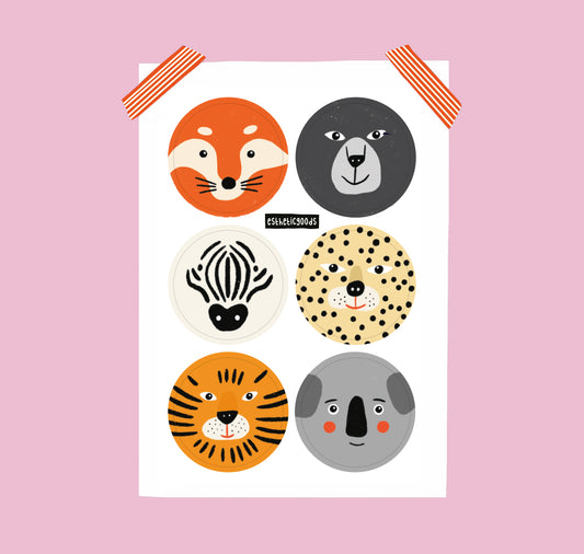 estheticgoods - set di adesivi "Animali"