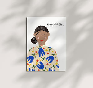 Pomba - Postkarte "flower birthday girl"