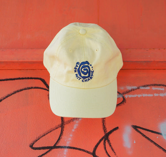 Garn mit Charme - Cap (Pastelgelb/Dunkelblau)