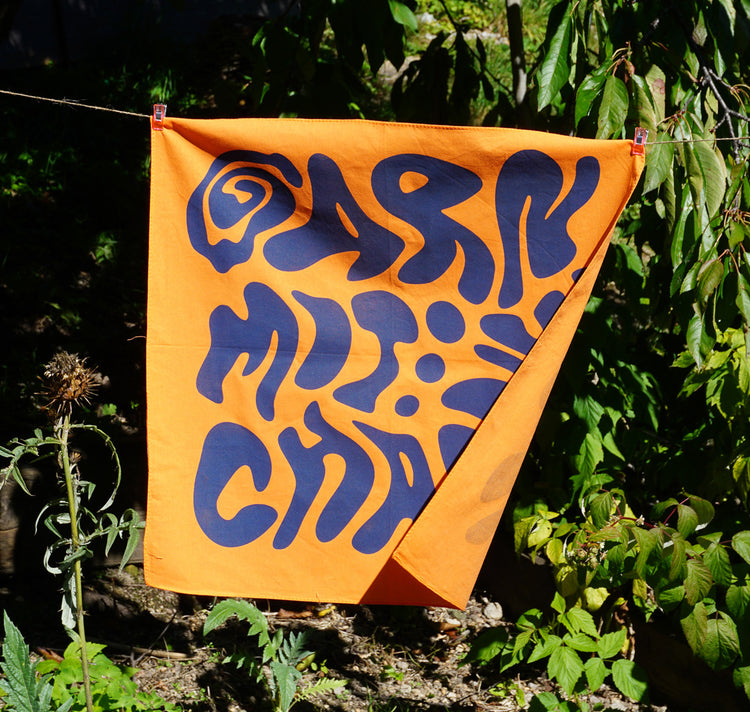 Garn mit Charme - Foulard (orange/blau)