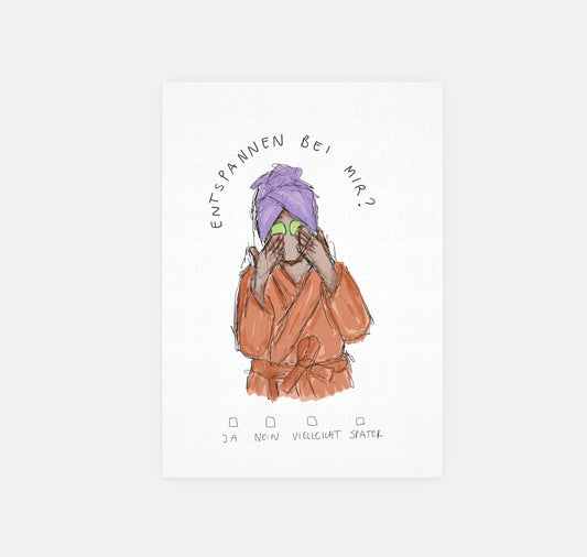 gsichtlos - Postkarte "Entspannen"