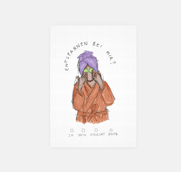 gsichtlos - Postkarte "Entspannen"