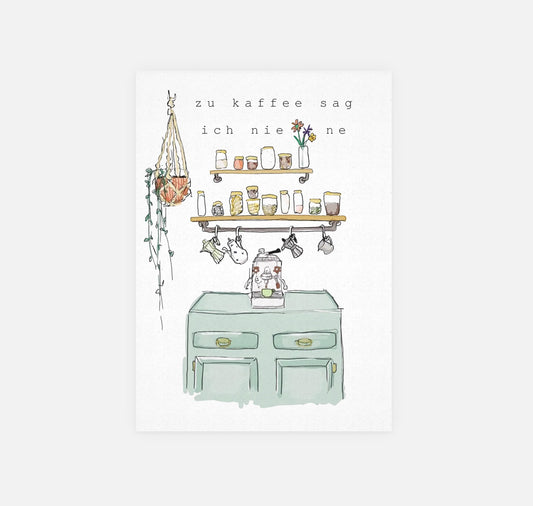 gsichtlos - Postkarte "Kaffee"