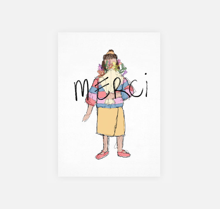 gsichtlos - Postkarte "merci"