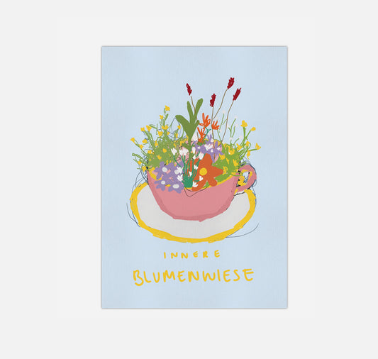 gsichtlos - Postkarte "blumenwiese"
