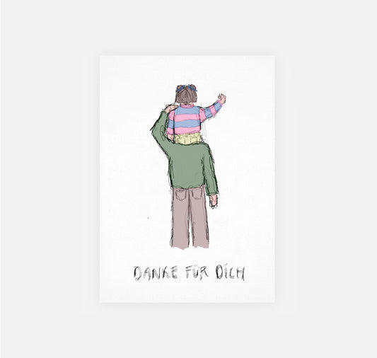 gsichtlos - Postkarte "danke für dich (schulter)"