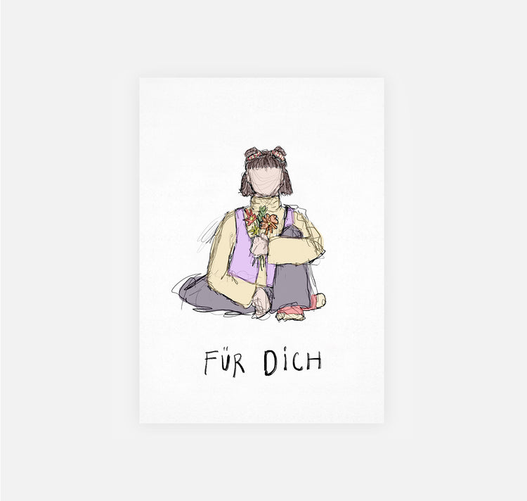 gsichtlos - Postkarte "für dich (sitzend)"