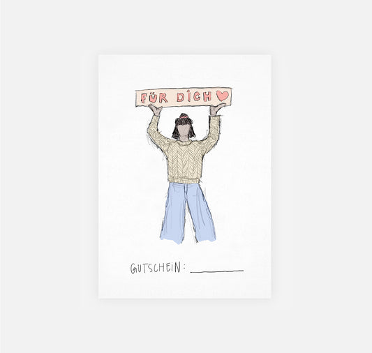 gsichtlos - Postkarte "für dich" (Gutschein)
