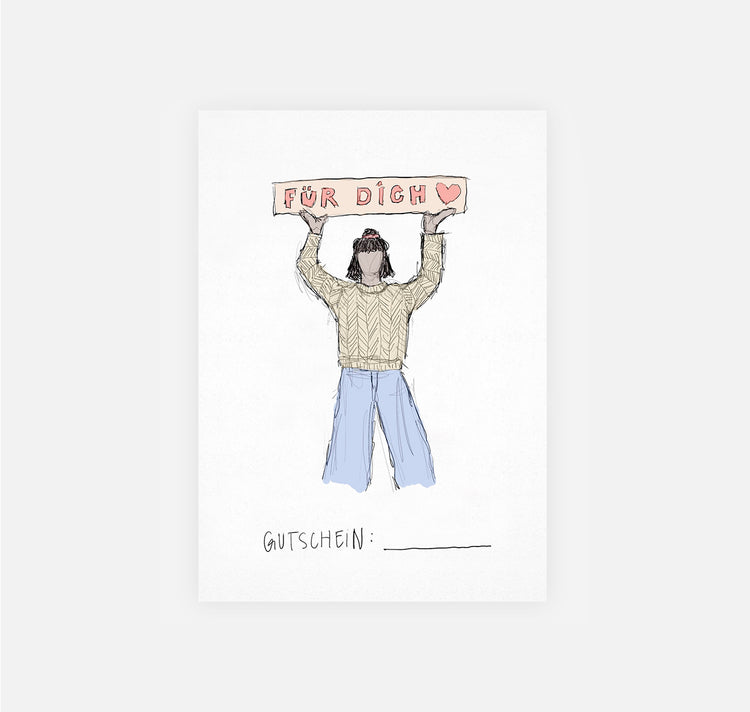 gsichtlos - Postkarte "für dich" (Gutschein)