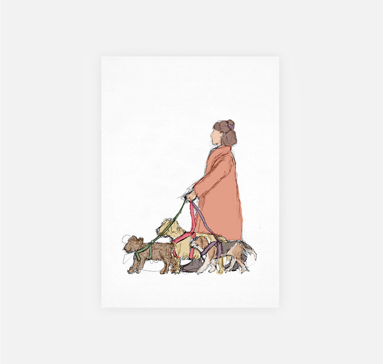 gsichtlos - Postkarte "gassi"