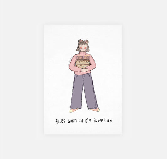 gsichtlos - Postkarte "geburitag"