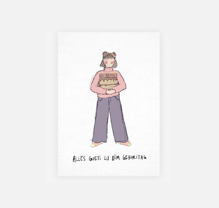 gsichtlos - Postkarte "geburitag"