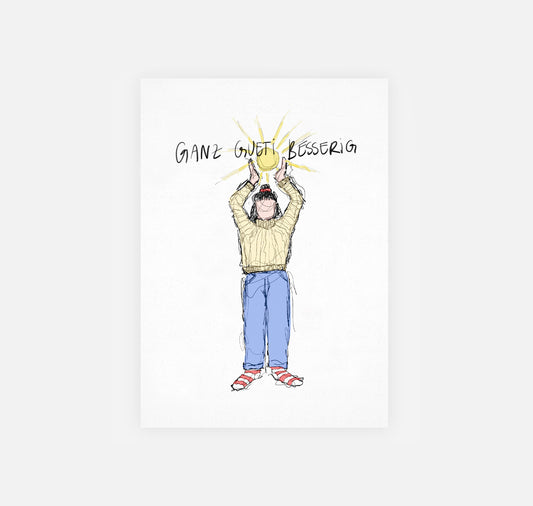 gsichtlos - Postkarte "gueti besserig"