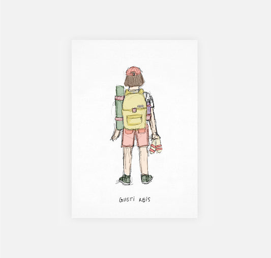 gsichtlos - Postkarte "gueti reis"