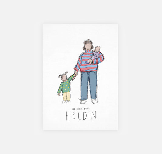gsichtlos - Postkarte "heldin"