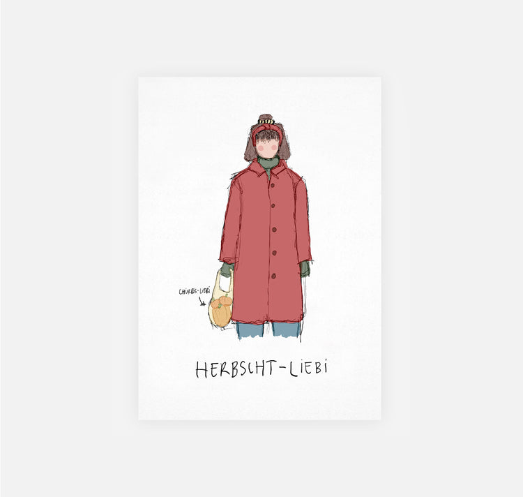 gsichtlos - Postkarte "herbscht-liebi"